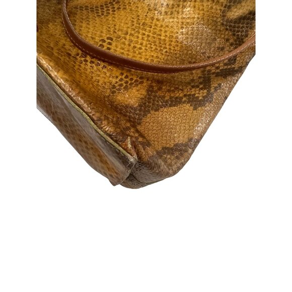 MAXX NEW YORK Yellow Snake Print Leather Vintage Shoulder Bag - Picture 7 of 8